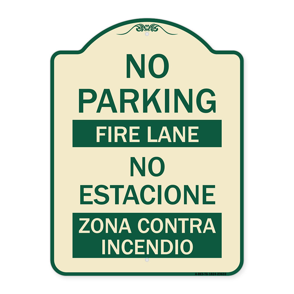 No Parking - Fire Lane - No Estacione Zona Contra Incendio