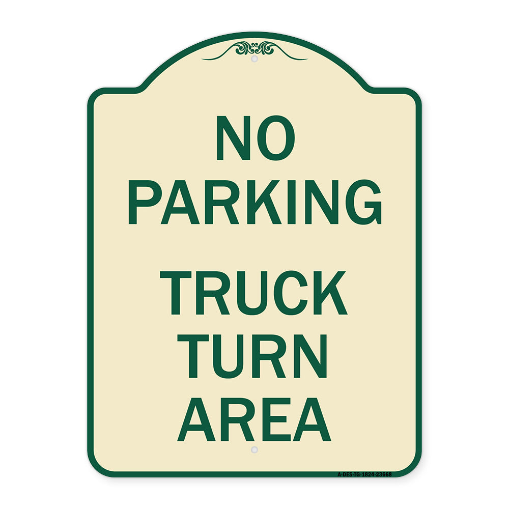 No Parking Sign No Parking - Truck Turn Area