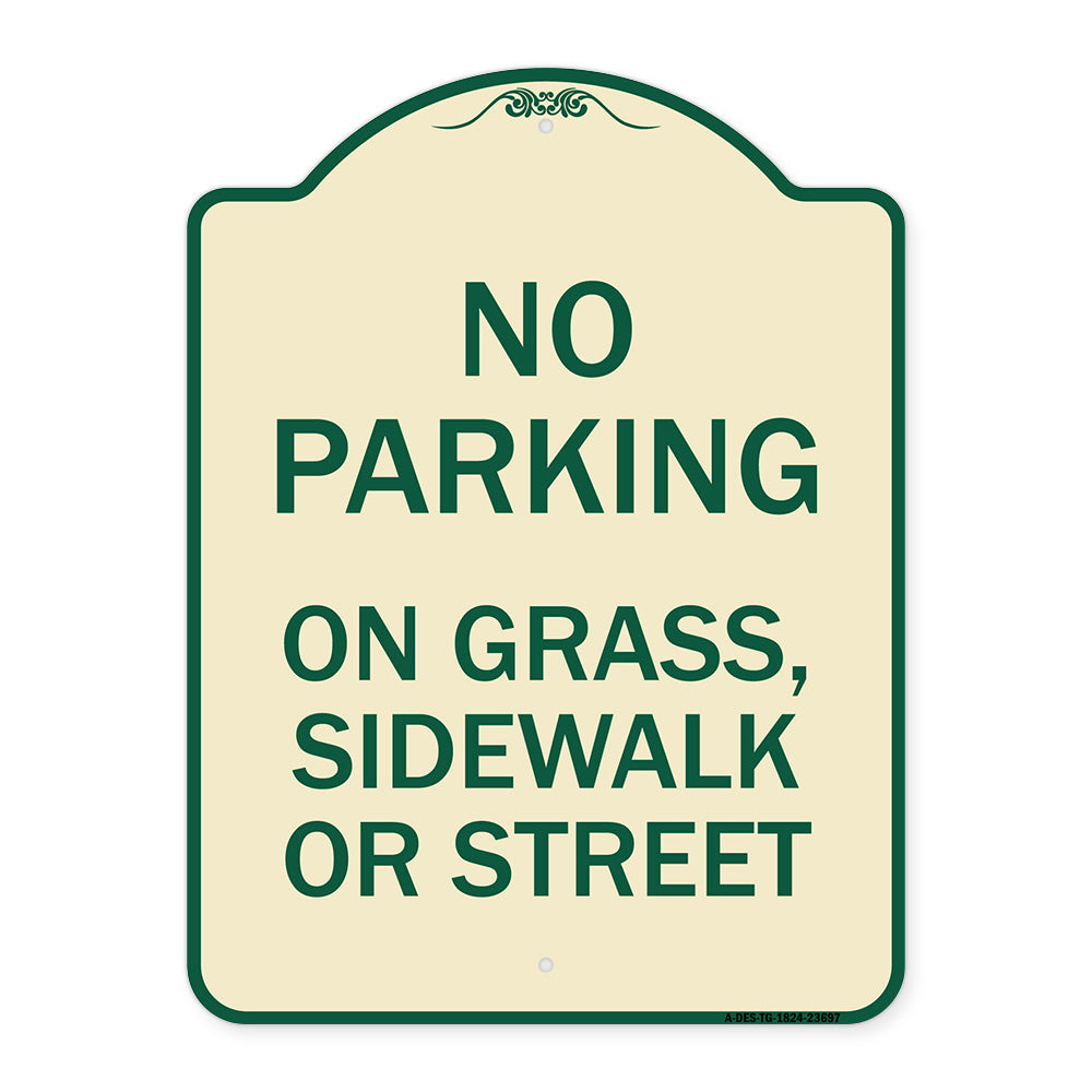 No Parking on Grass Sidewalk or Street