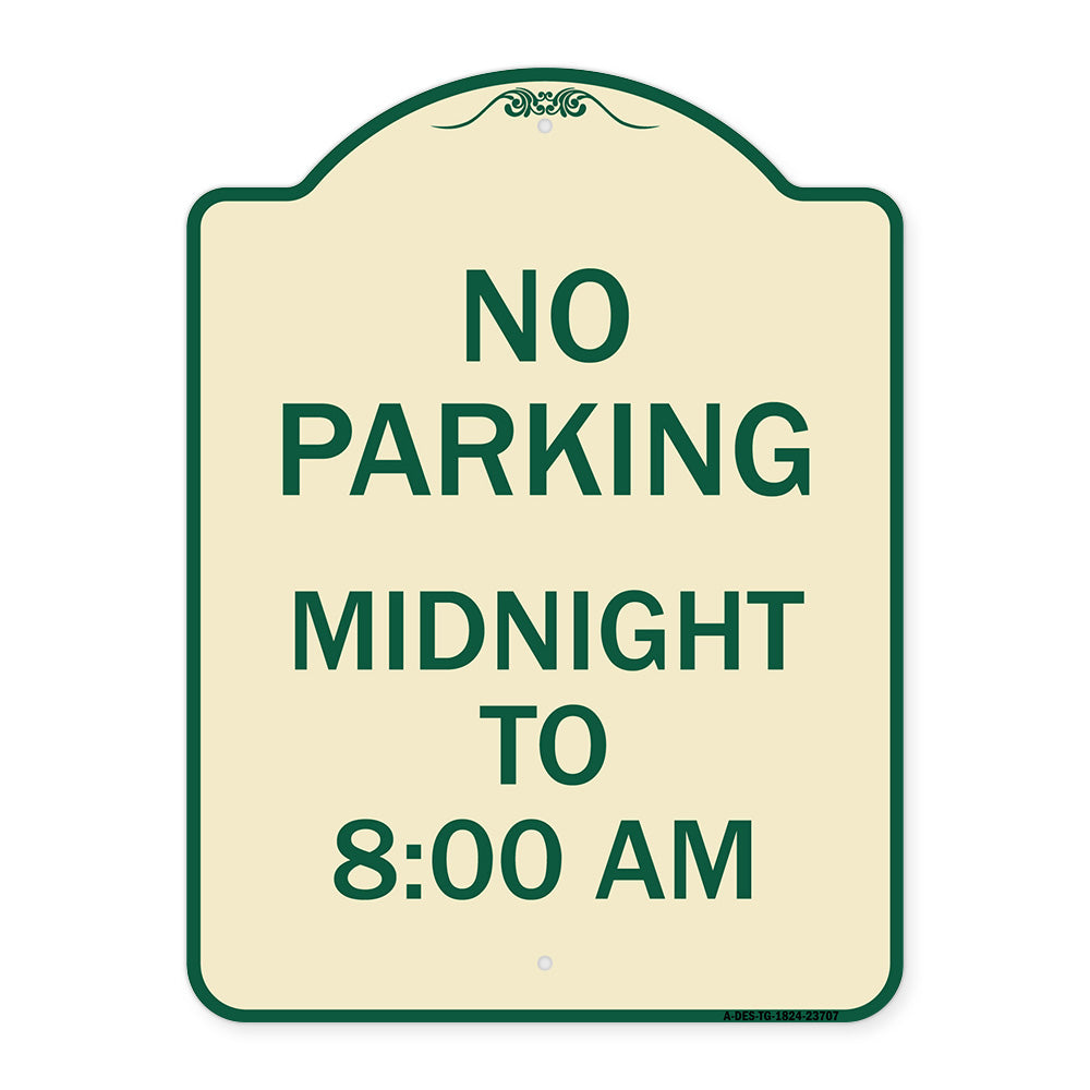 No Parking Midnight to 8:00 Am