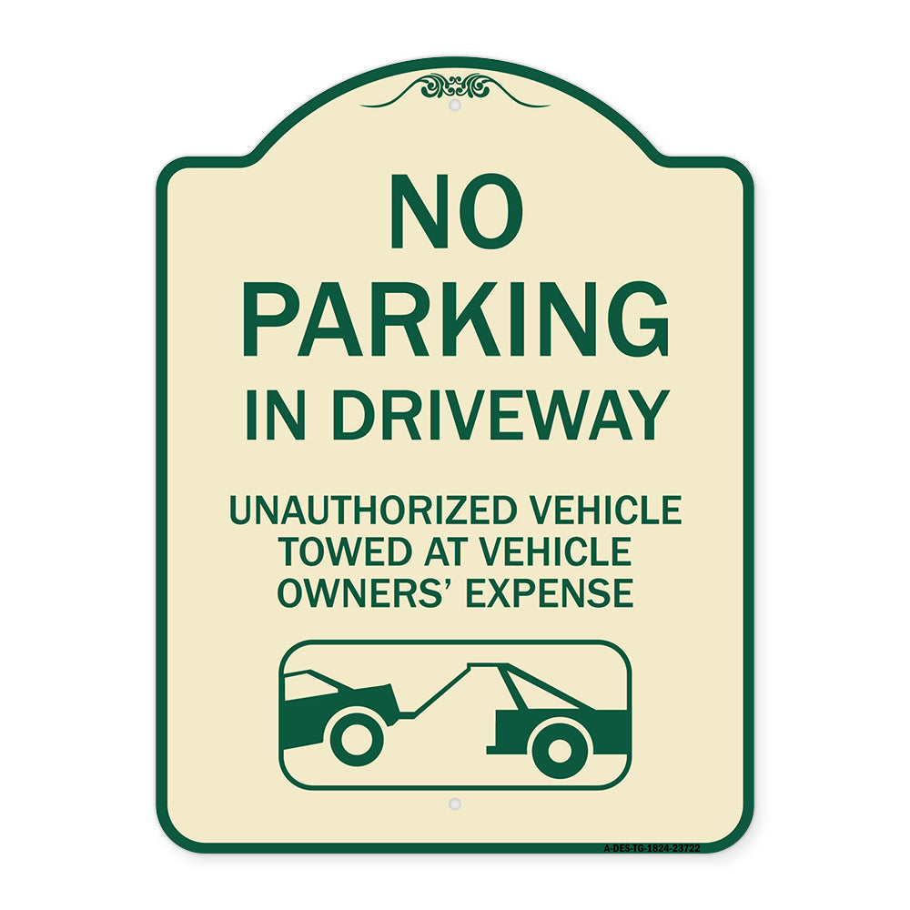 No Parking in Driveway Unauthorized Vehicles Towed