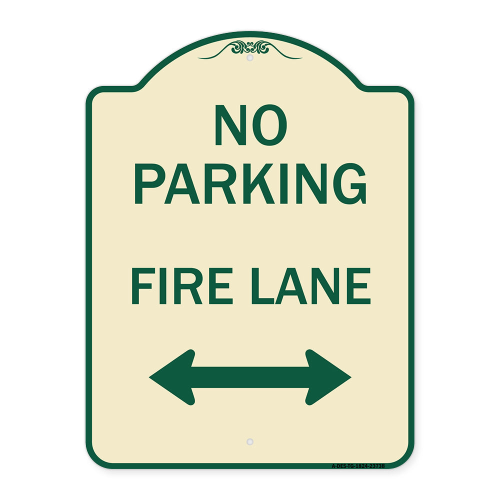 No Parking Fire Lane (With Bidirectional Arrow)