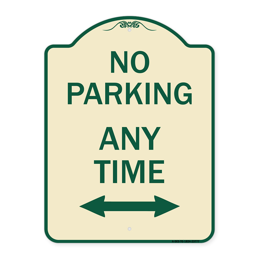 No Parking Anytime with Bidirectional Arrow