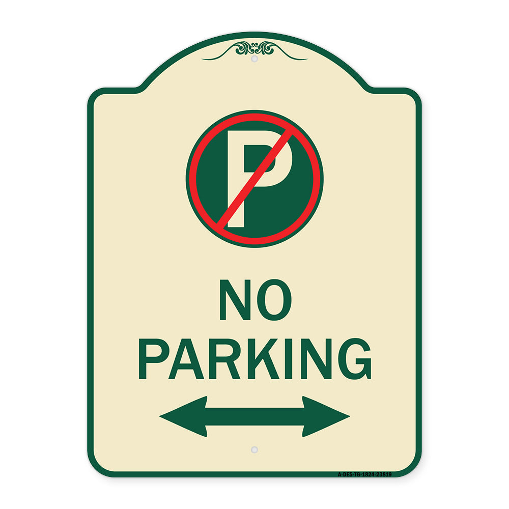 No Parking (No Parking Symbol and Arrow Pointing Left and Right)