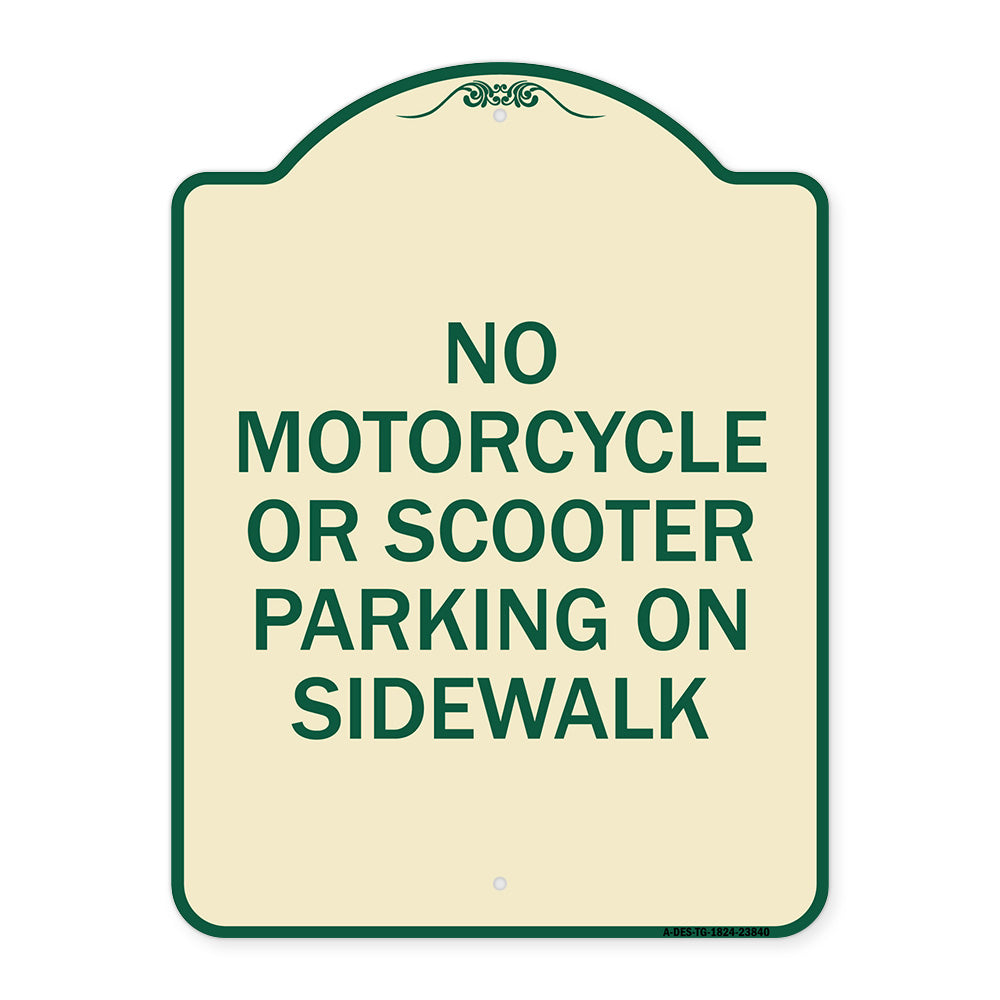 No Motorcycle or Scooter Parking on Sidewalk