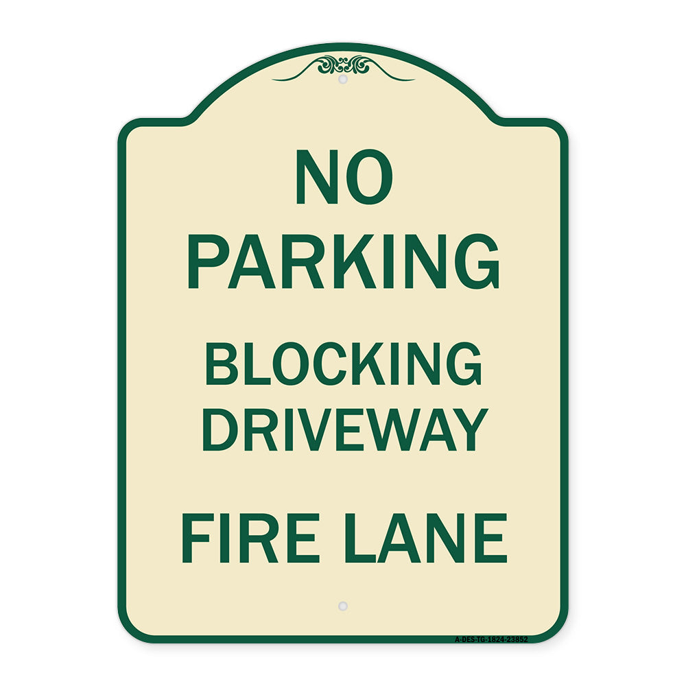 No Blocking Driveway Fire Lane