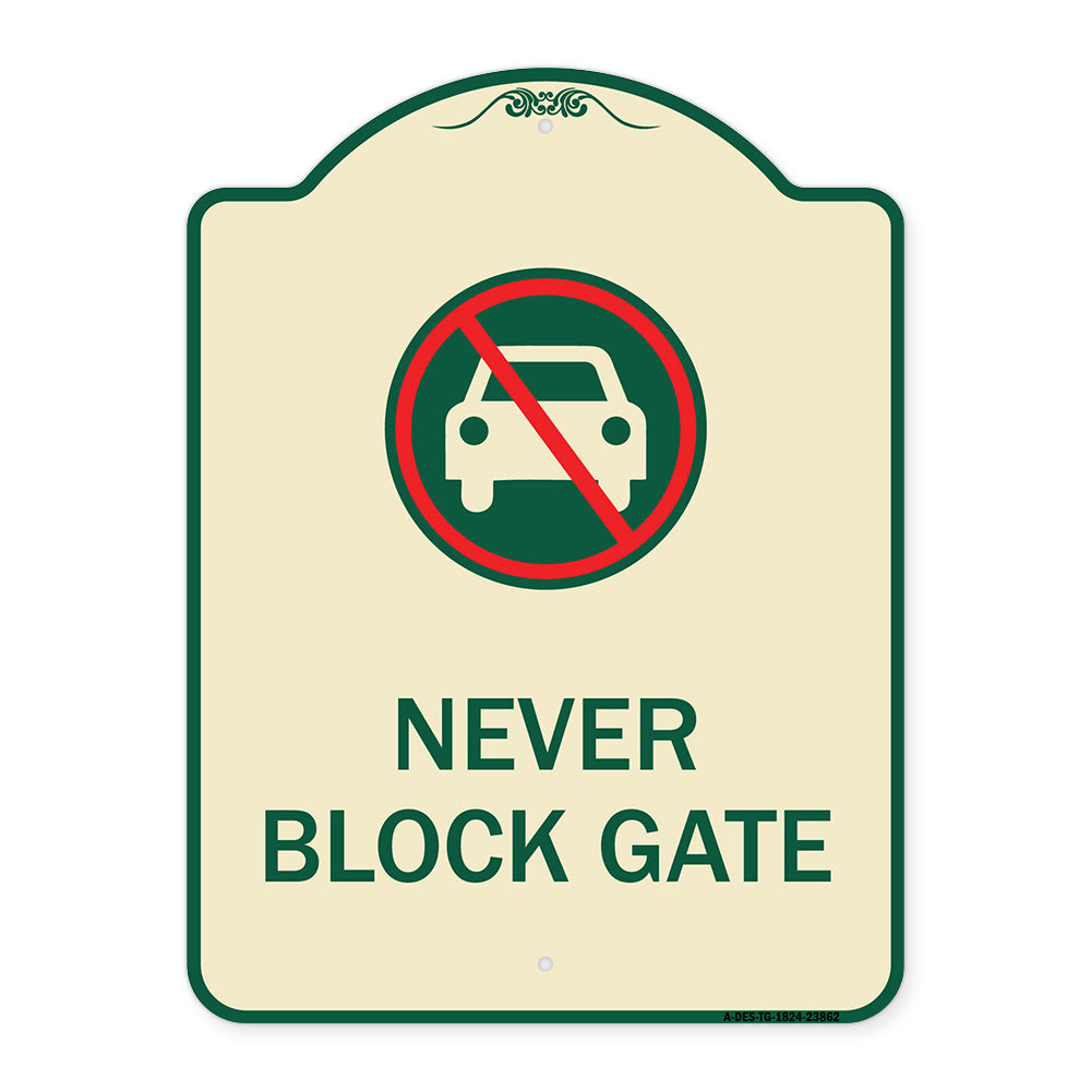Never Block Gate with No Car Symbol