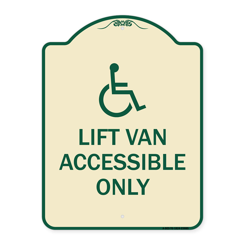 Lift Van Accessible Only (With Updated Isa Symbol)