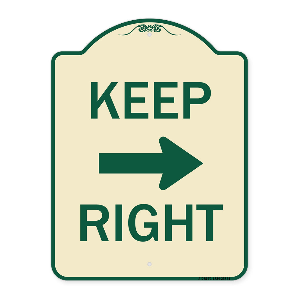 Keep Right Sign (Right Arrow)