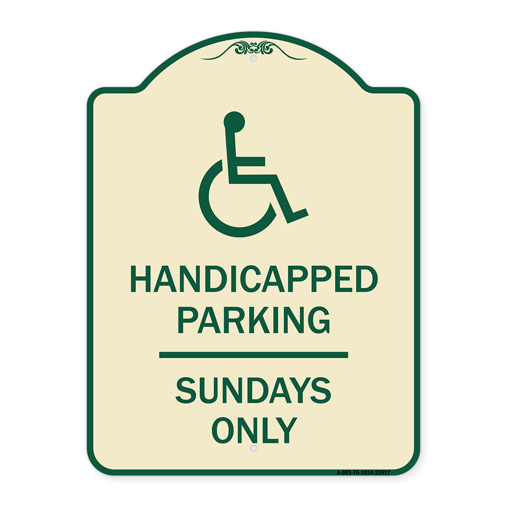 Handicapped Parking - Sundays Only (With Graphic)