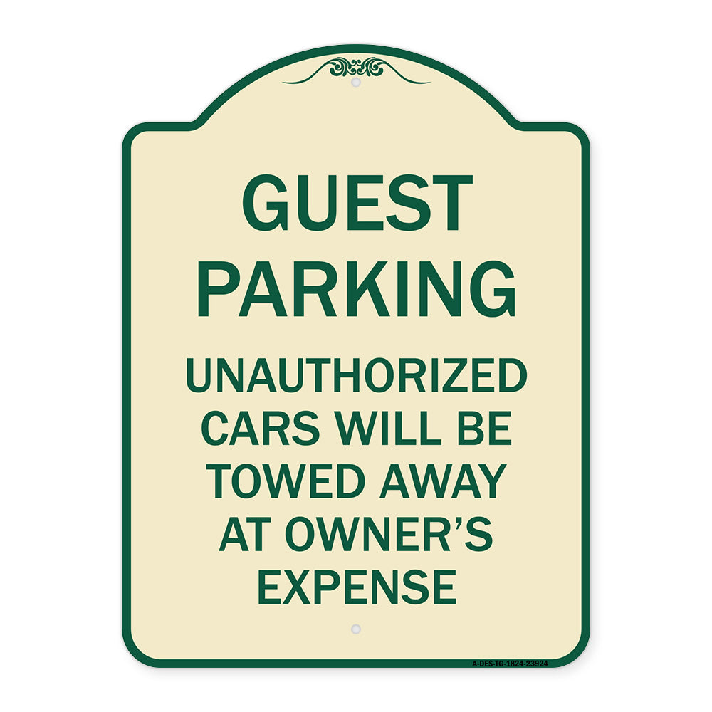 Guest Parking Unauthorized Cars Will Be Towed Away at Owner's Expense