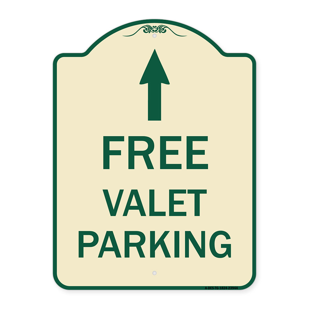 Free Valet Parking with Ahead Arrow