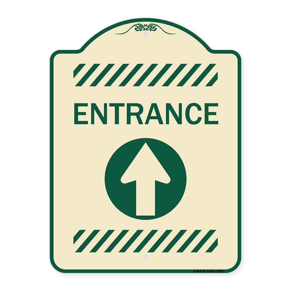 Flex Post Entrance with Straight Ahead Arrow Decal Only for Flex Paddle