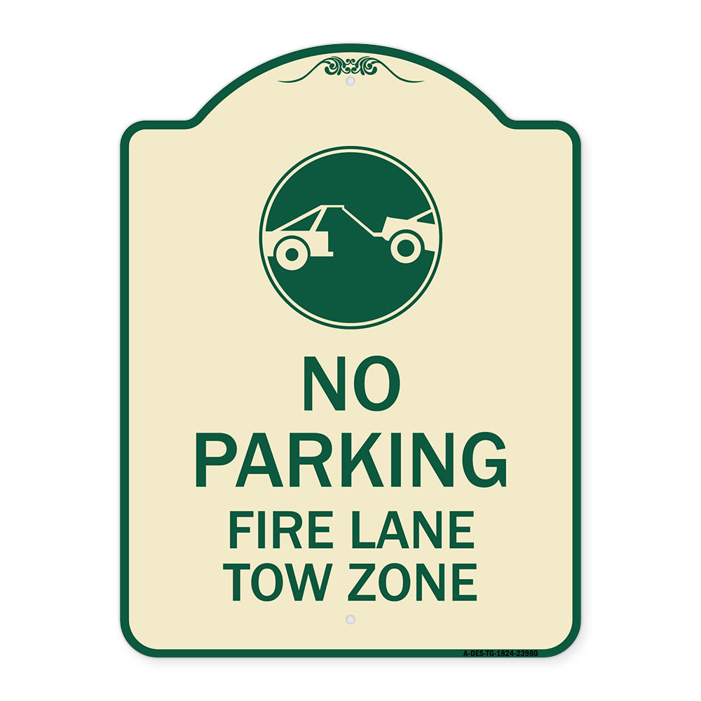 Fire Lane Tow Zone with Graphic