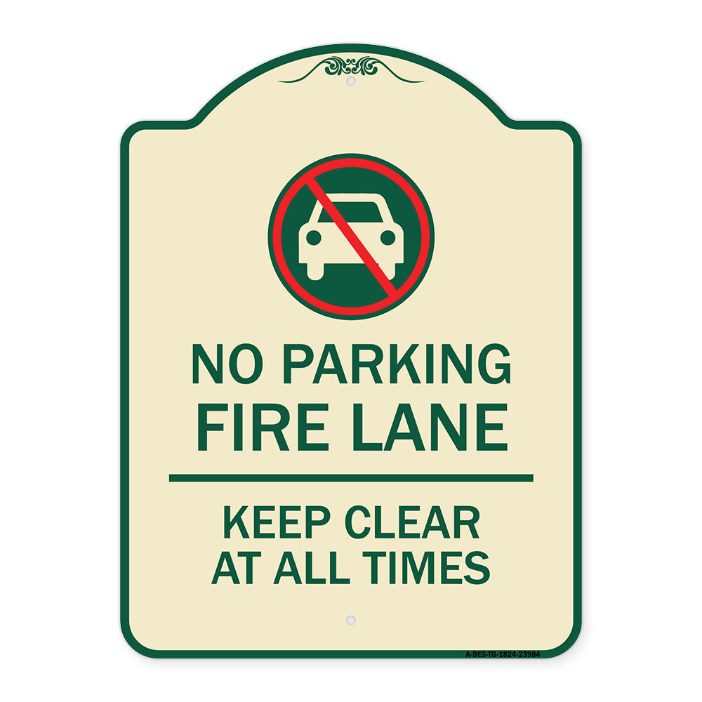 Fire Lane Keep Clear at All Times with Graphic