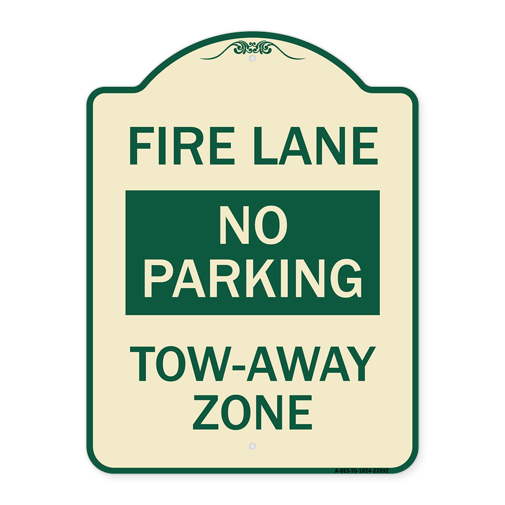 Fire Lane Sign No Parking Tow-Away Zone