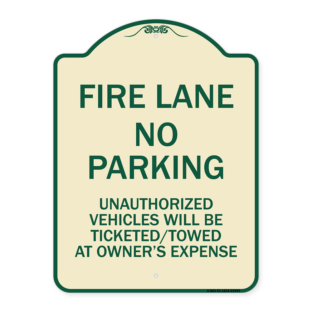 Fire Lane No Parking Unauthorized Vehicles Will Be Ticketed Towed at Owners Expense