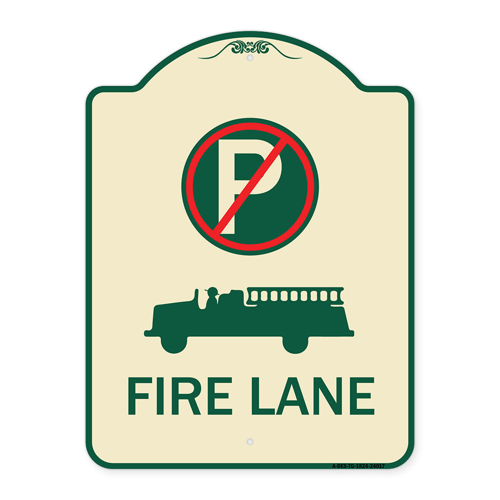 Fire Lane (With No Parking Symbol & Graphic)