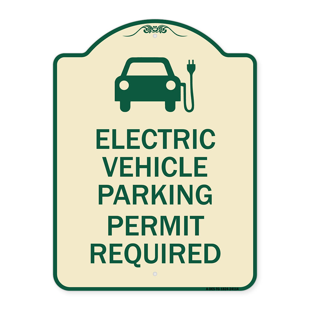 Electric Vehicle Parking Permit Required (With Electric Car Graphic)