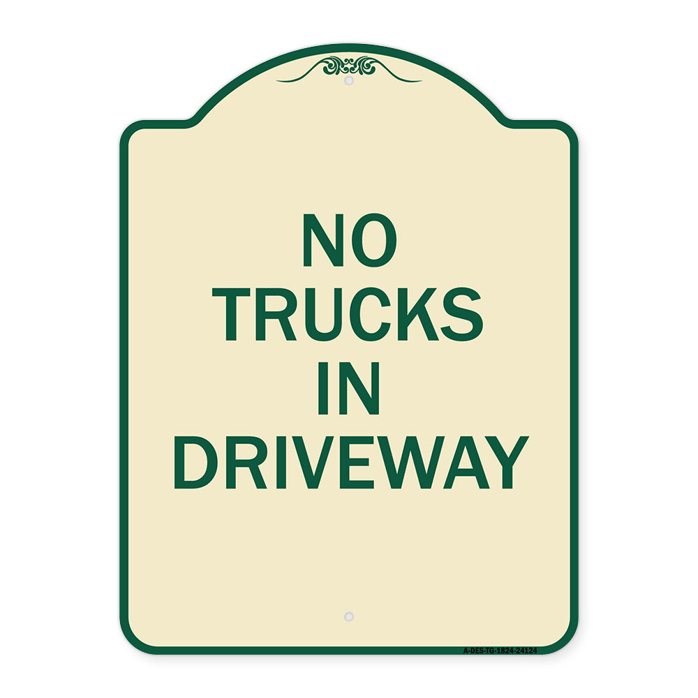 Driveway Sign No Trucks in Driveway