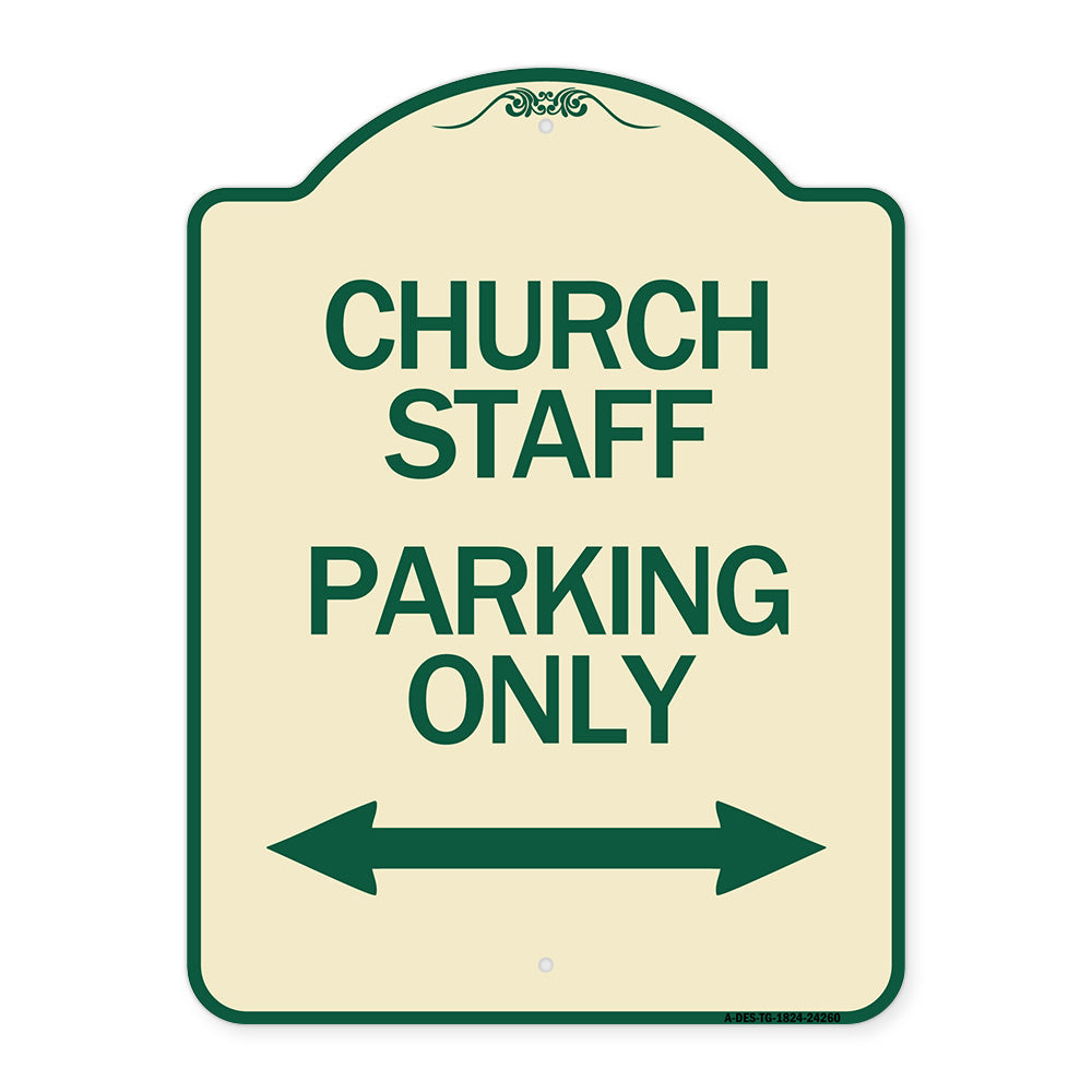 Church Staff Parking Only (With Bidirectional Arrow)