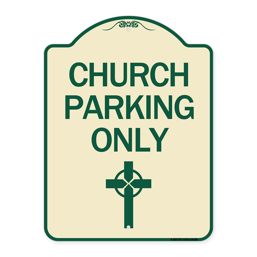 Church Parking Only (Cross Symbol)