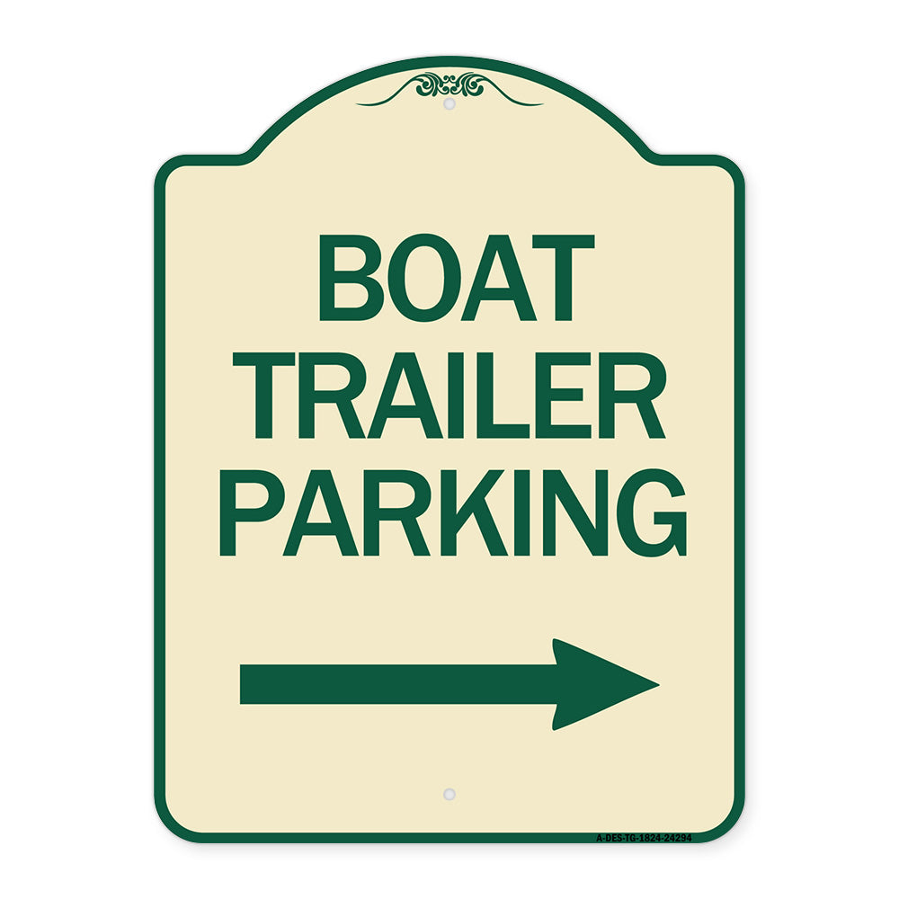 Boat Trailer Parking (With Right Arrow Symbol)