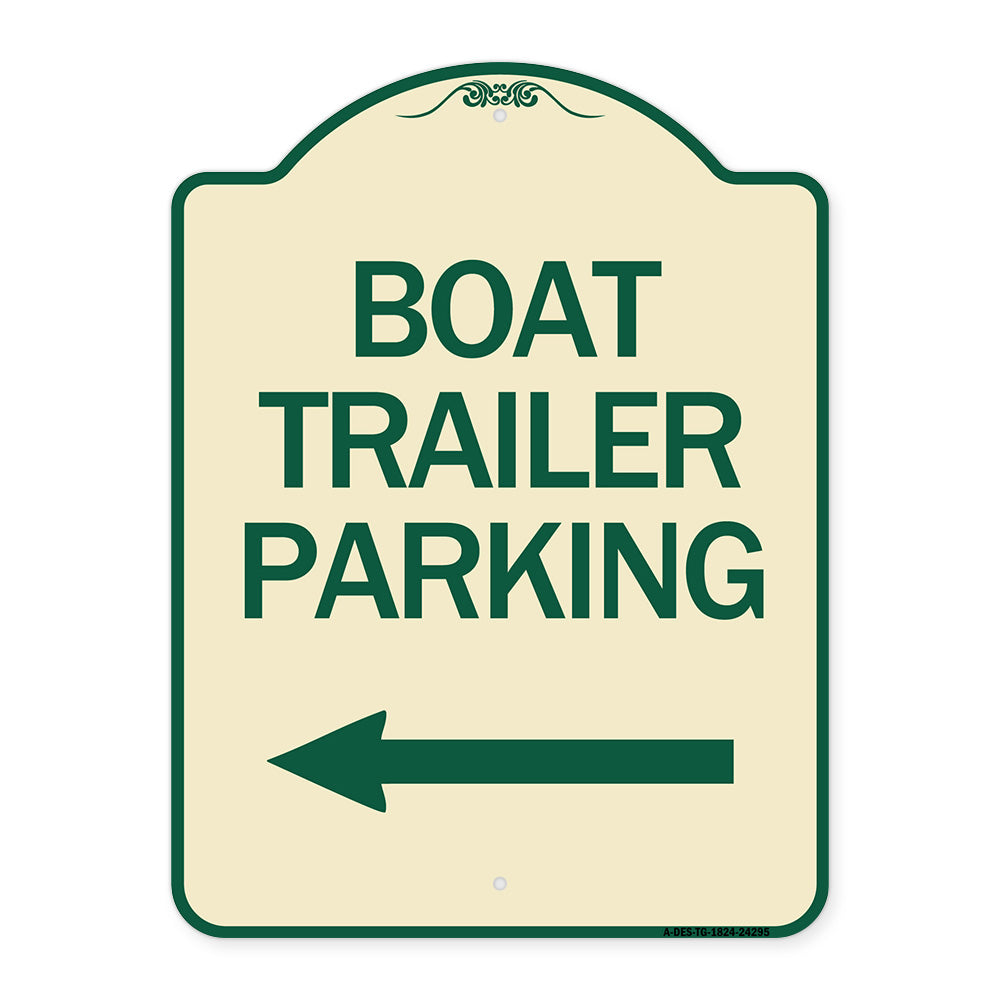 Boat Trailer Parking (With Left Arrow Symbol)