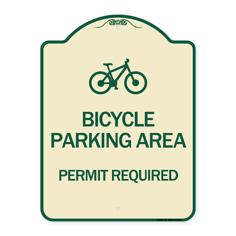 Bicycle Parking Area - Permit Required with Graphic