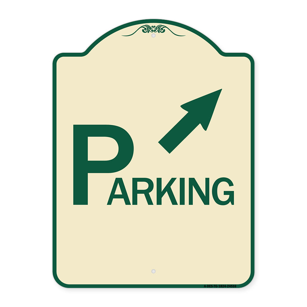 Parking with Arrow Pointing to Top Right