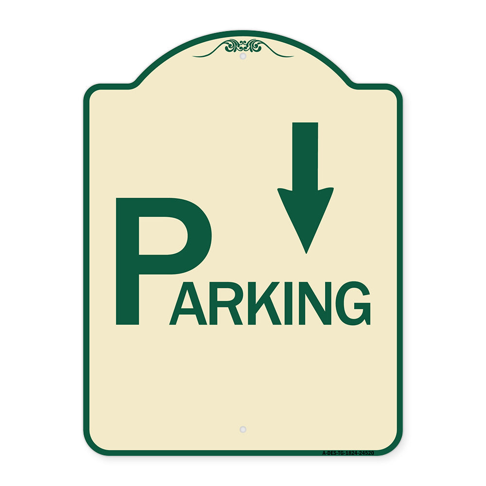 Parking with Arrow Pointing Down