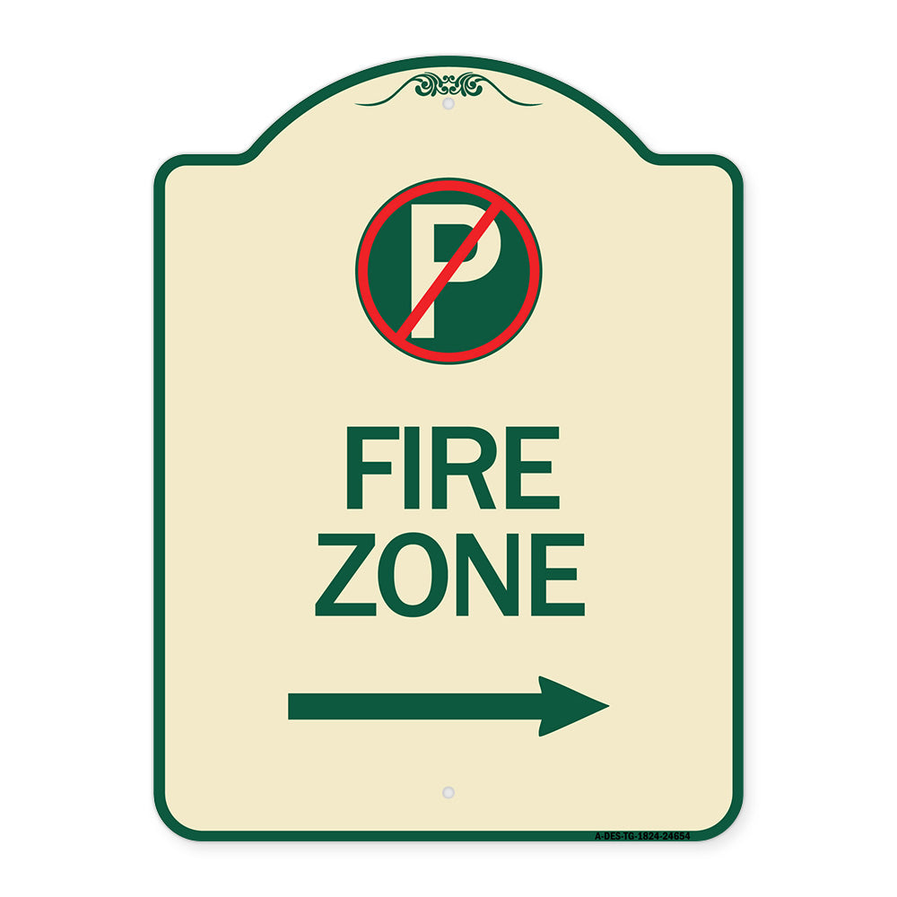 (No Parking Symbol and Right Arrow)