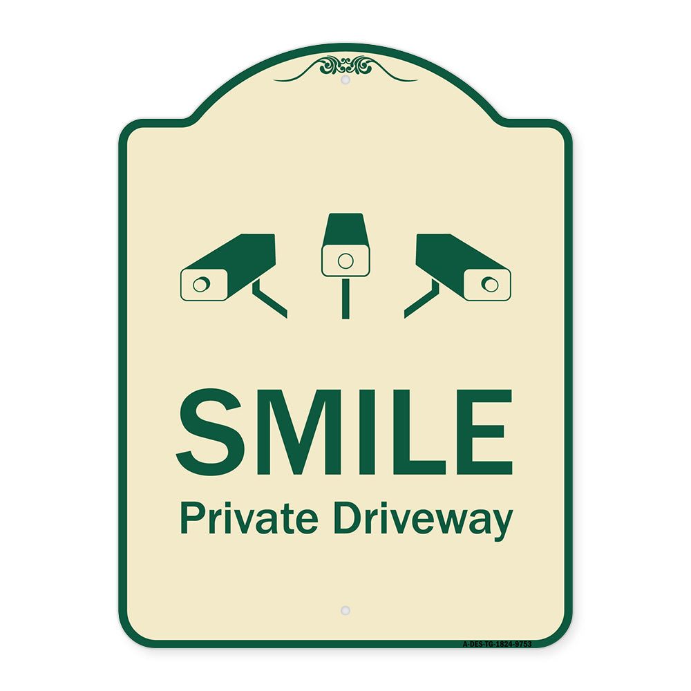 Smile Private Driveway With Video Surveillance Camera Graphics