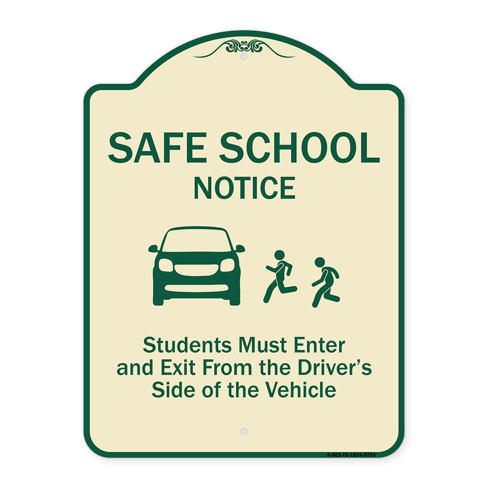 Safe School Notice Students Must Enter And Exit From Driver Side Of The Vehicle