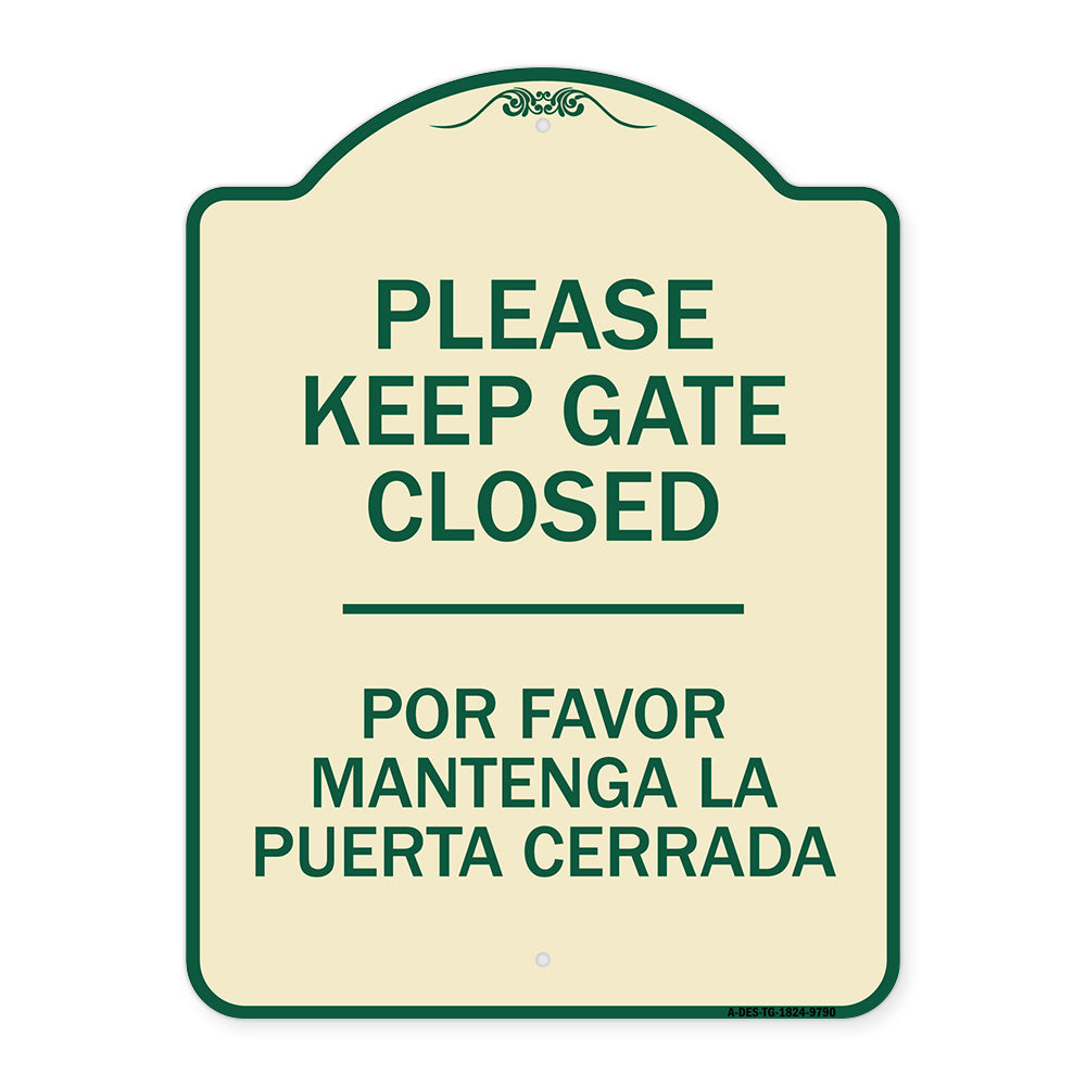 Please Keep Gate Closed Por Favor Mantenga La Puerta Cerrada