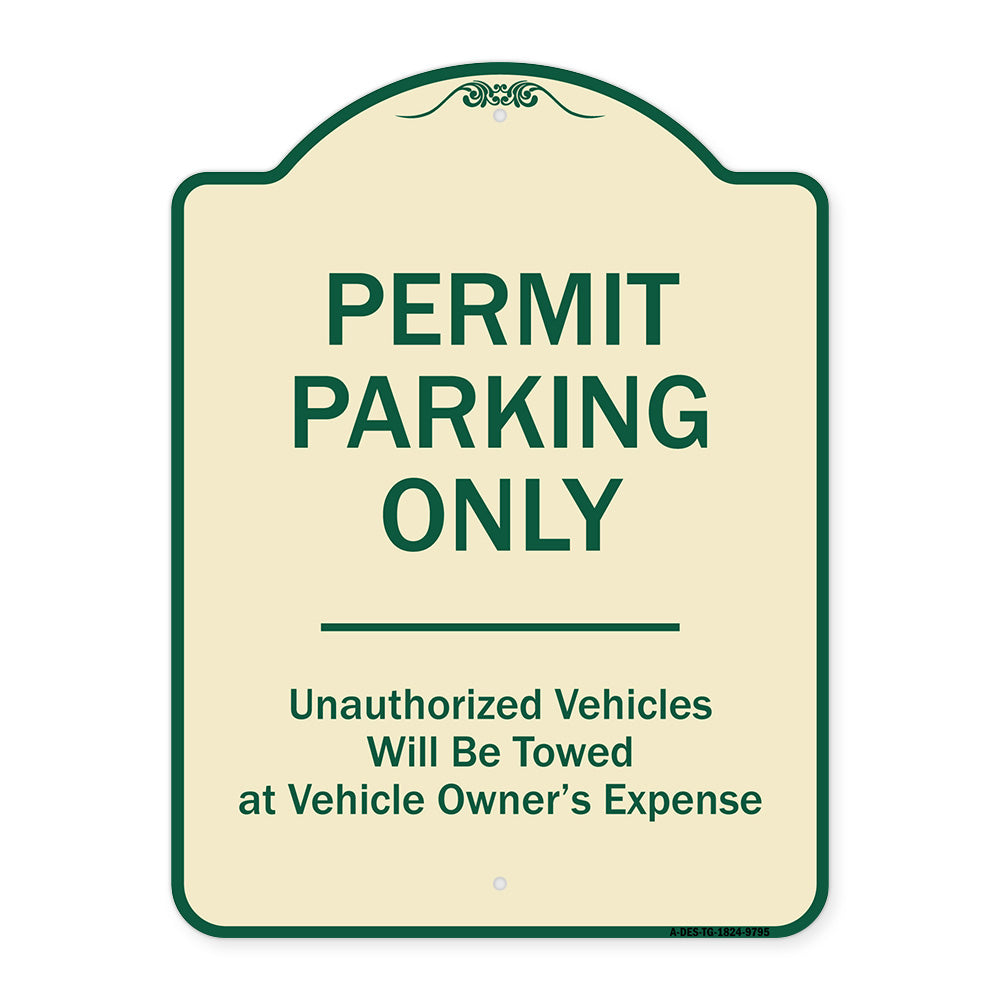 Permit Parking Only Unauthorized Vehicles