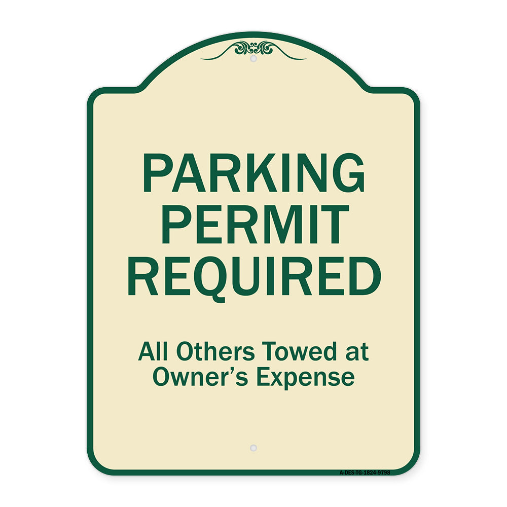 Parking Permit Required All Others Towed At Owner's Expense