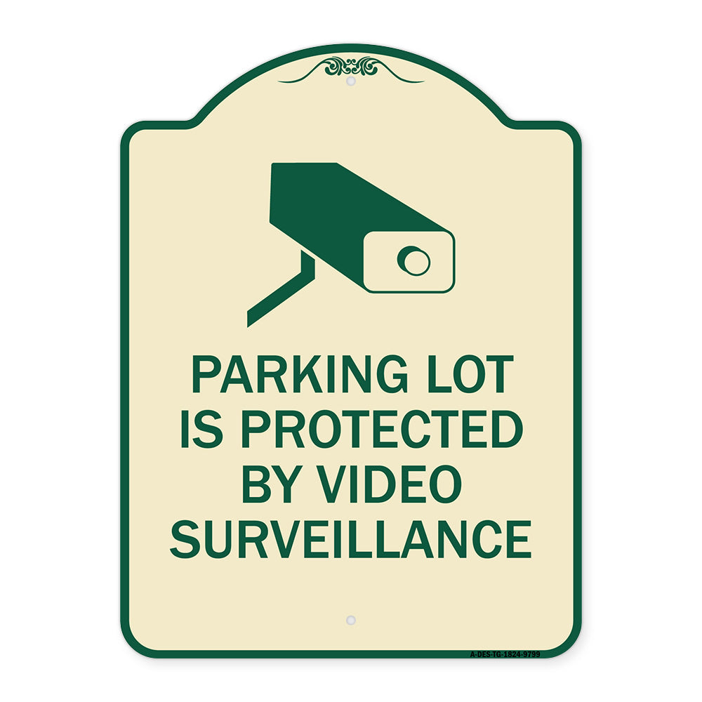 Parking Lot Is Protected By Video Surveillance With Graphic