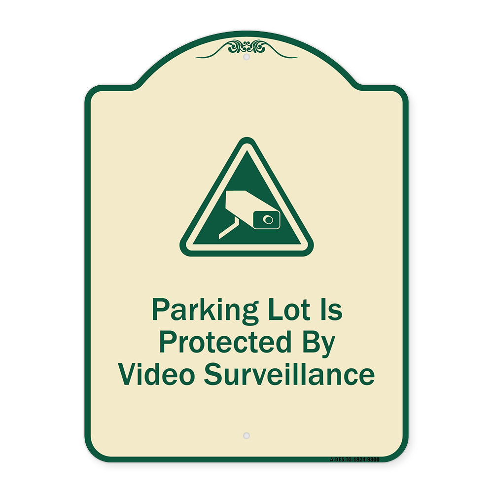 Parking Lot Is Protected By Video Surveillance With Caution Graphic