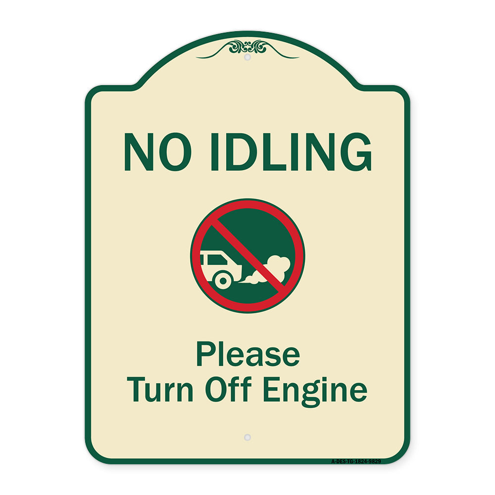 No Idling, Please Turn Off Engine With Graphic