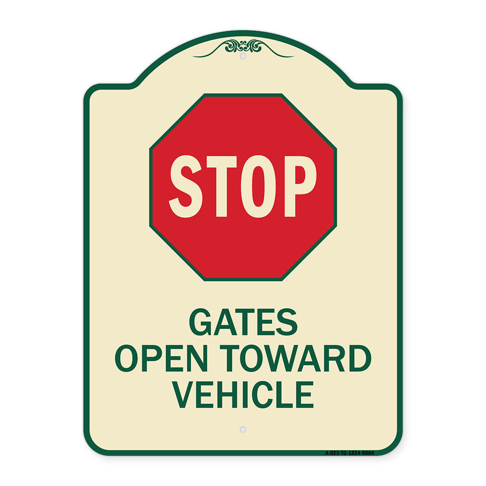 Stop, Gates Open Toward Vehicle