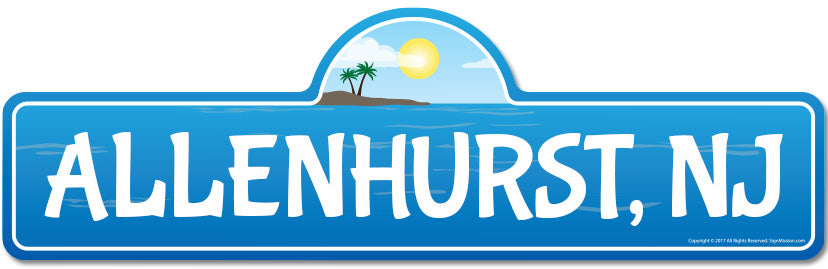 Allenhurst, NJ New Jersey Beach Street Sign