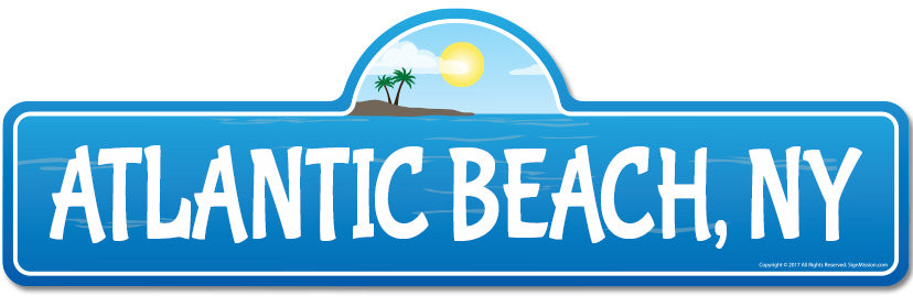 Atlantic, NY New York Beach Street Sign