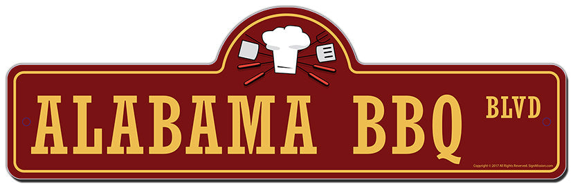 Alabama Bbq Street Sign