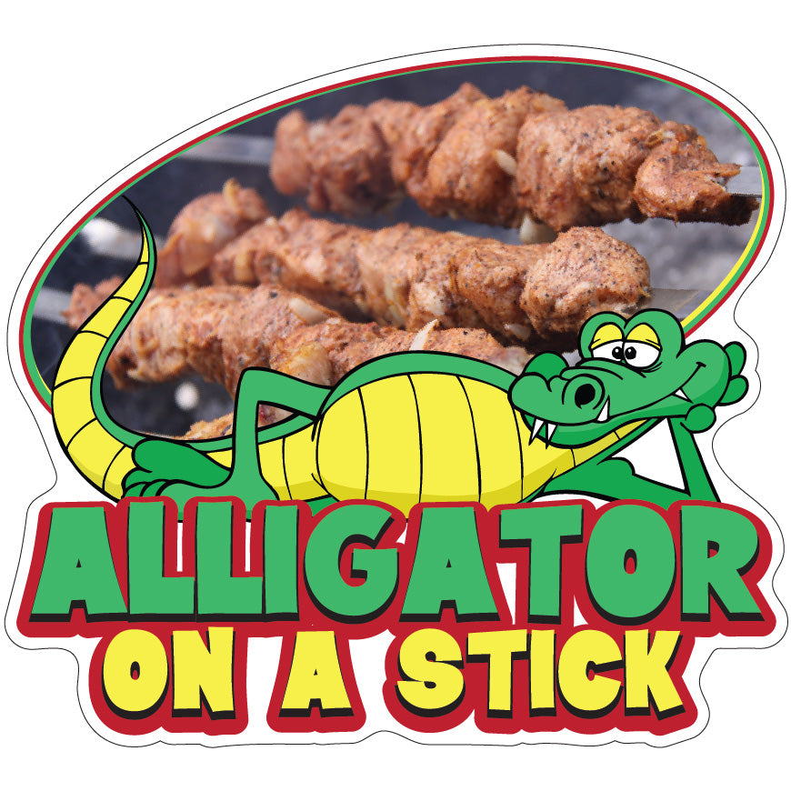 Alligator On A Stick Die-Cut Decal