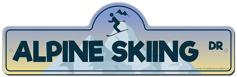 Alpine Skiing Street Sign