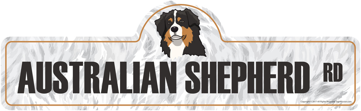 Australian Shepherd Street Sign