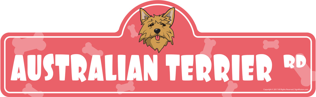 Australian Terrier Street Sign