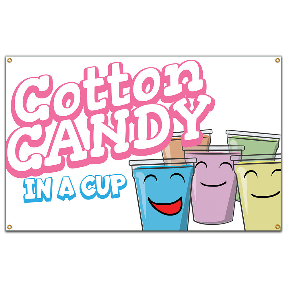 Cotton Candy In A Cup Banner