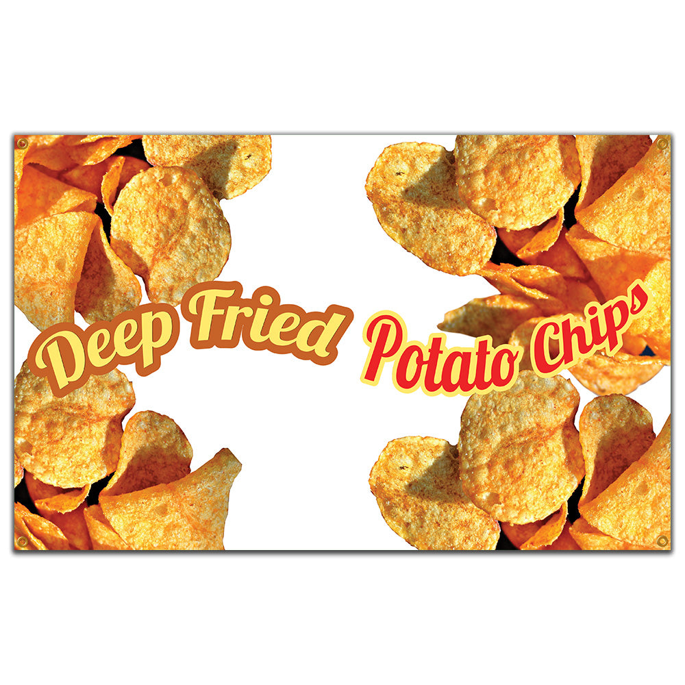 Deep Fried Potato Chips Banner